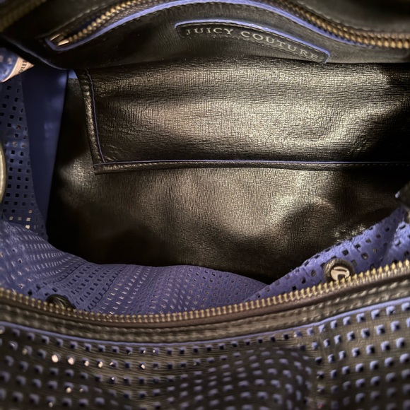 Juicy Couture Black and Blue Perforated Hobo Bag - Picture 4 of 5